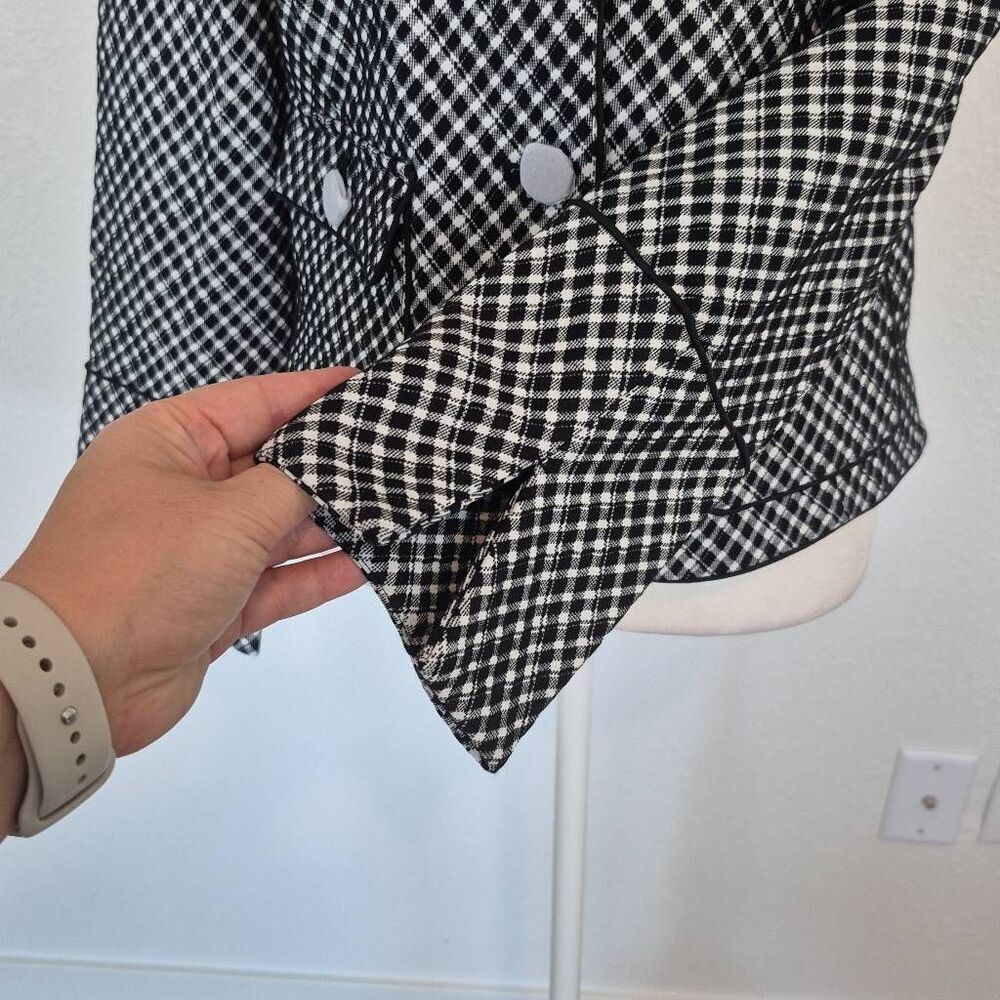 SPANX Women’s Ponte Jacket Jacquard Plaid Cropped Blazer Size S - Picture 3 of 12